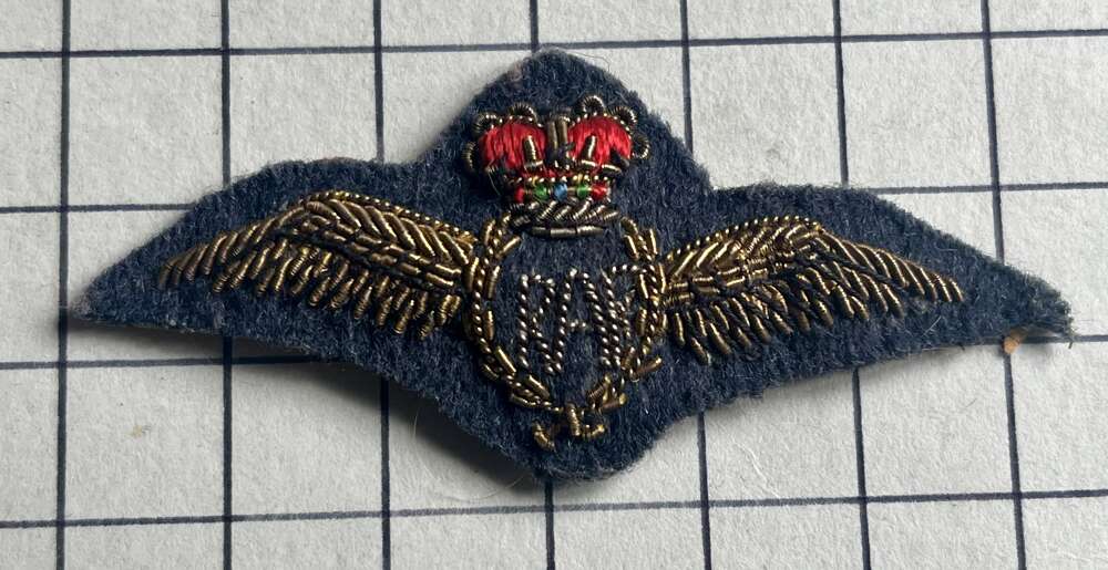Post 1952 Royal Air Force Pilots Wing Mess Dress Wire Embroidered Badge