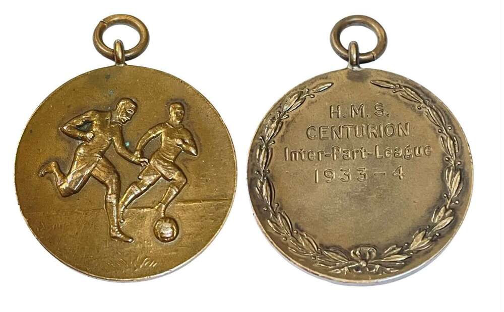 Pre WW2 British HMS Centurion Sports Medal Sunk Mulberry Harbour Blockship D-Day