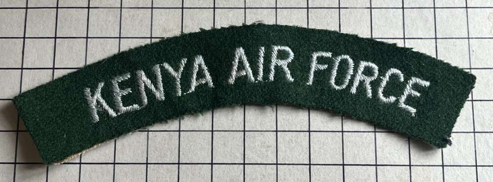 c1964 Kenya Air Force (KAF) Africa Cloth Green Shoulder Title Badge Patch