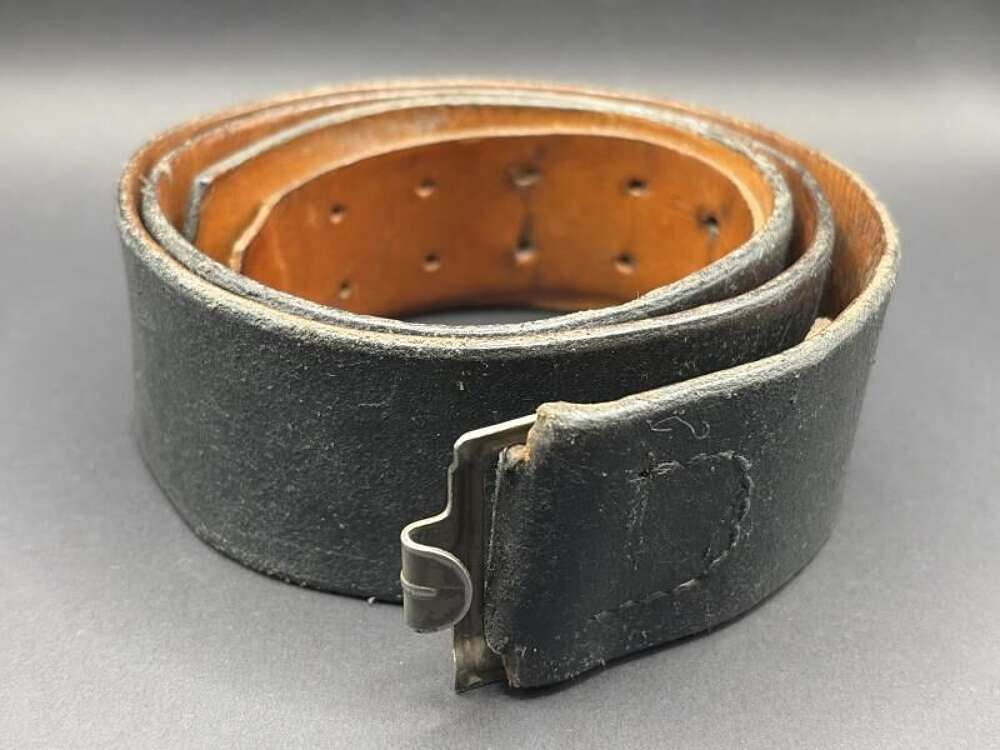 German Army Black Leather Belt 90cm Rbn.Nr.
