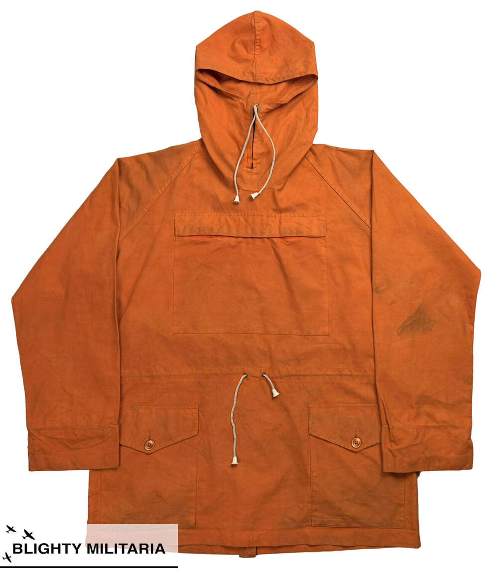 Original Early 1980s British Army Windproof Smock Orange R & I - Size Medium