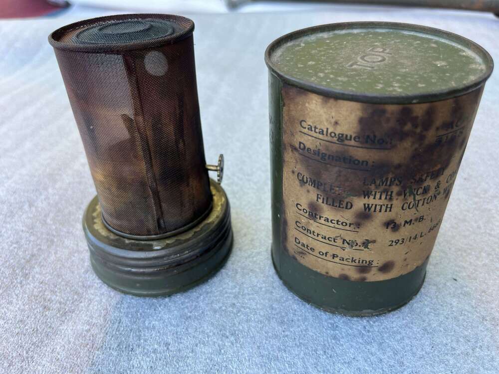 80) Excellent Original WW2 British Army Issue Safety Lamp Tent Heater 1945