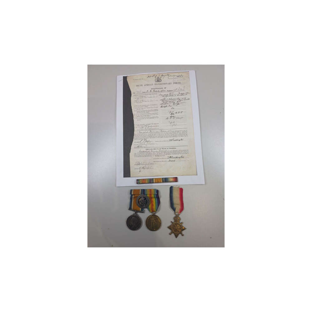 WWI South African 12th Infantry East Africa Medal Group &ndash; J. Smith, 3rd SAMR