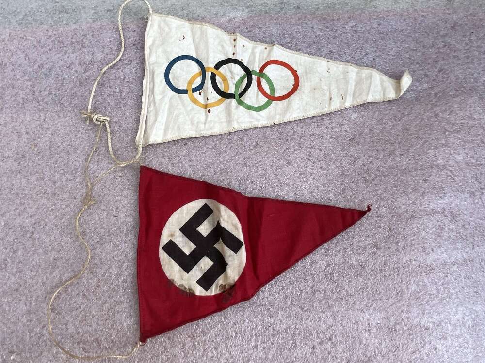 126) Good Original Pre War Pennants From The 1936 Berlin Olympics