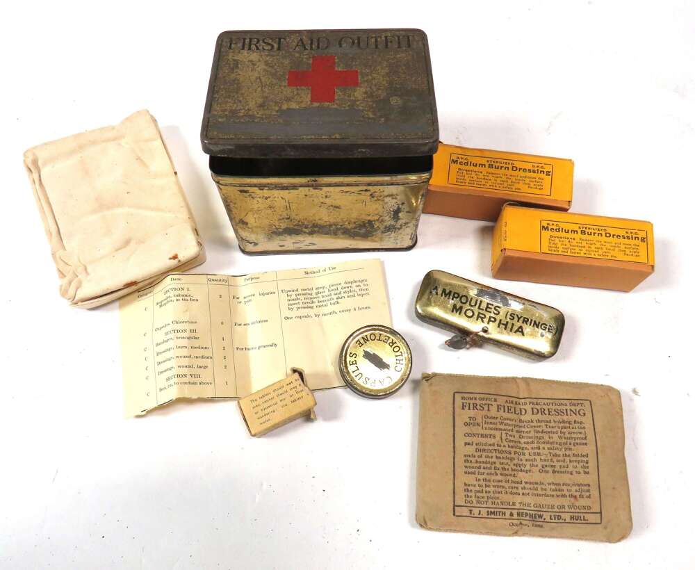 WW2 Home Front A.R.P Issue First Aid Tin and Contents