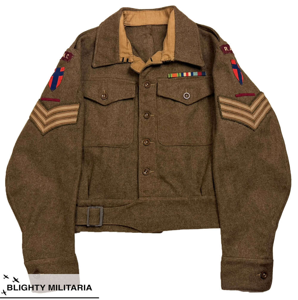 Original 1945 Dated 1940 Pattern (Austerity) Battledress Blouse 21AG RAMC Sergeants Tunic