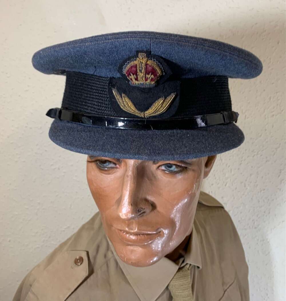 CASUALTY WW2 RAFVR CAP NAMED to E DAWKINS see documentation..