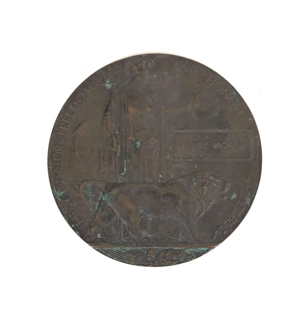 WW1  Memorial Plaque Henry Brown