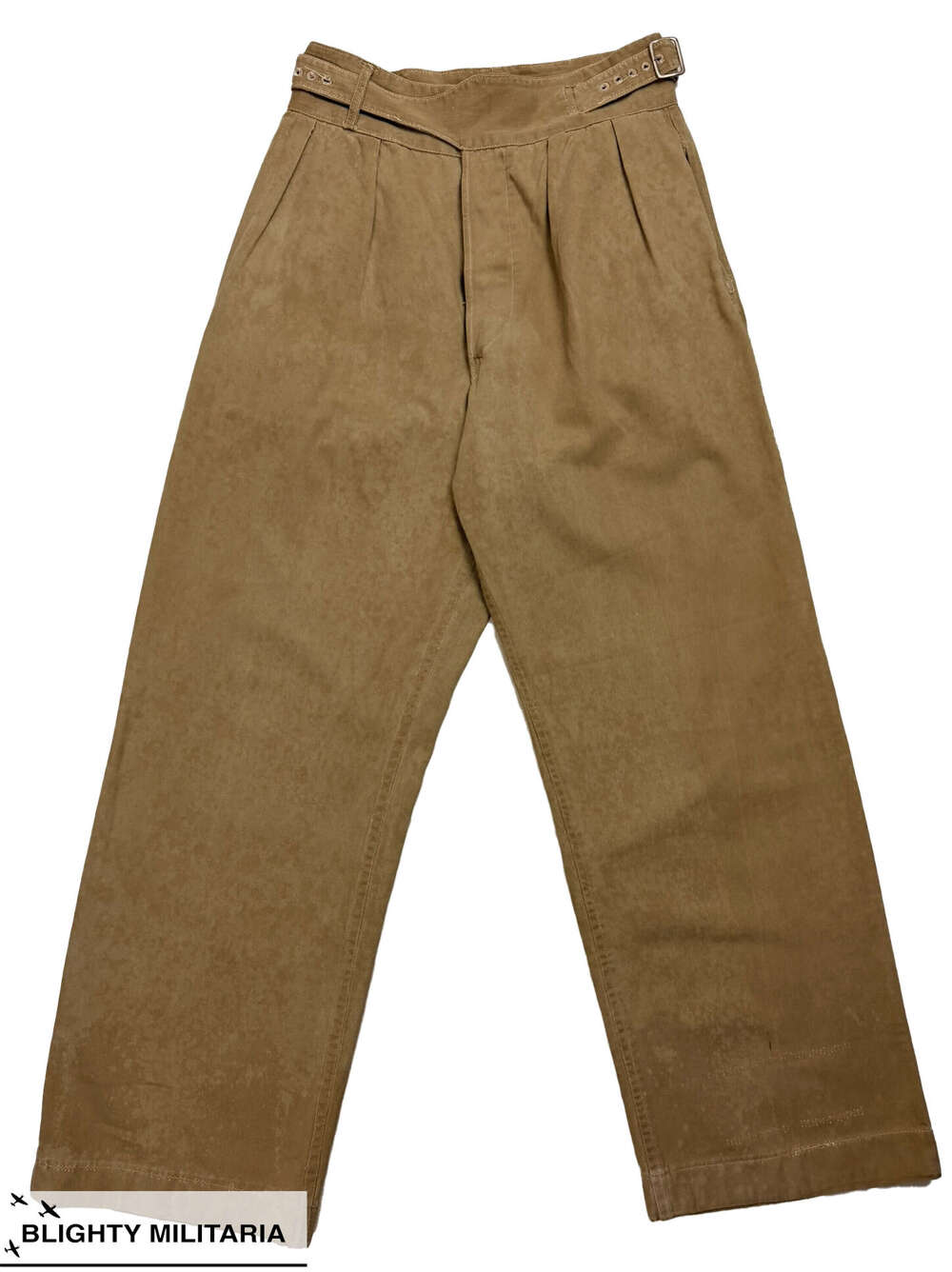 Rare Original 1945 Dated British Khaki Drill Trousers - Size 13
