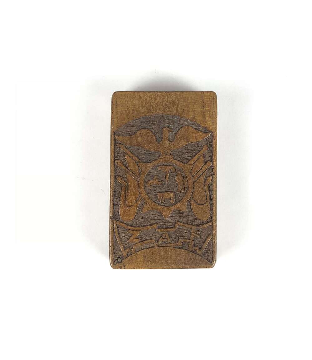 Boer War Boer Pow Carved Matchbox.