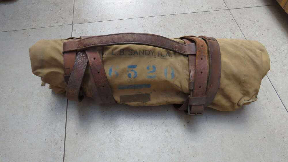 WWII British Army Officer&rsquo;s Bed Roll Named Capt L B SANDY Royal Artillery