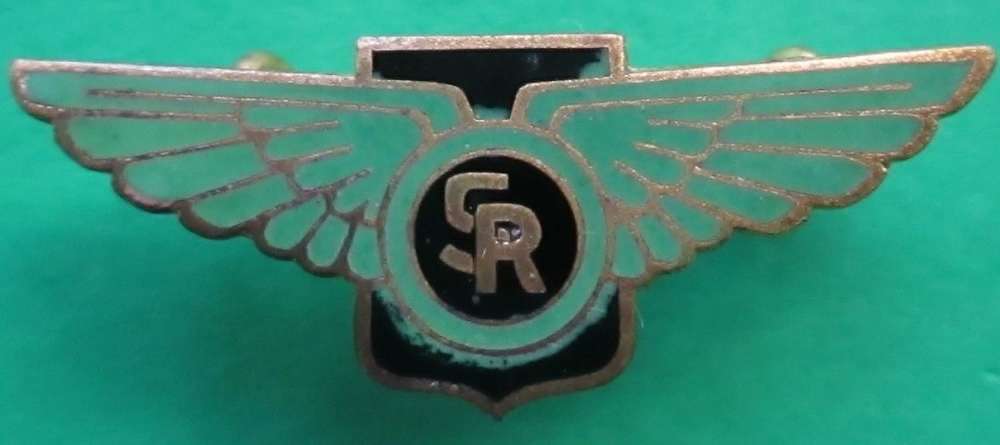 A SAUNDERS ROE CHROME LAPEL BADGE