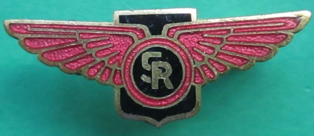 A SAUNDERS ROE CHROME LAPEL BADGE