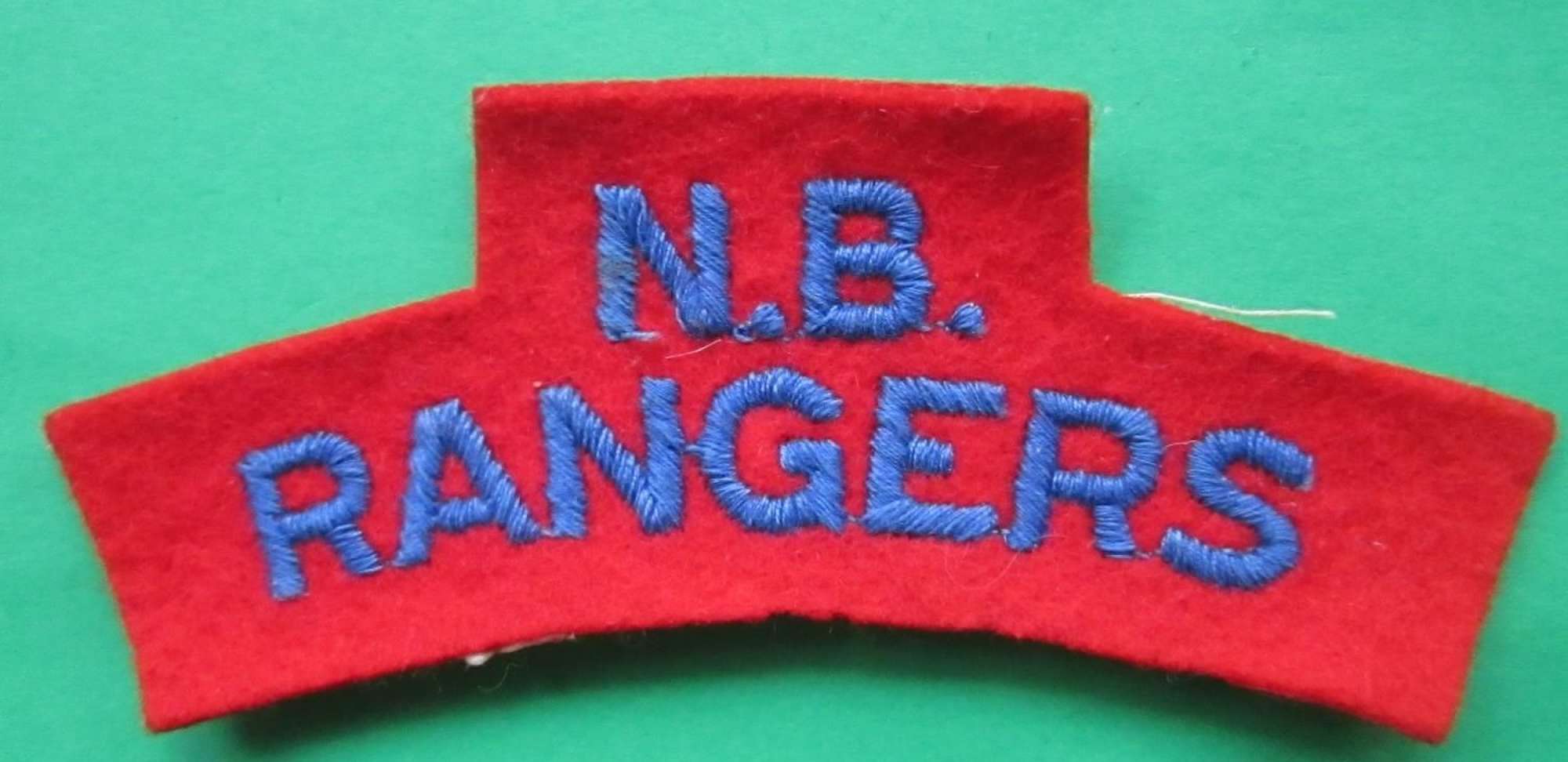 A WWII N B RANGERS EMBROIDERED SHOULDER TITLE