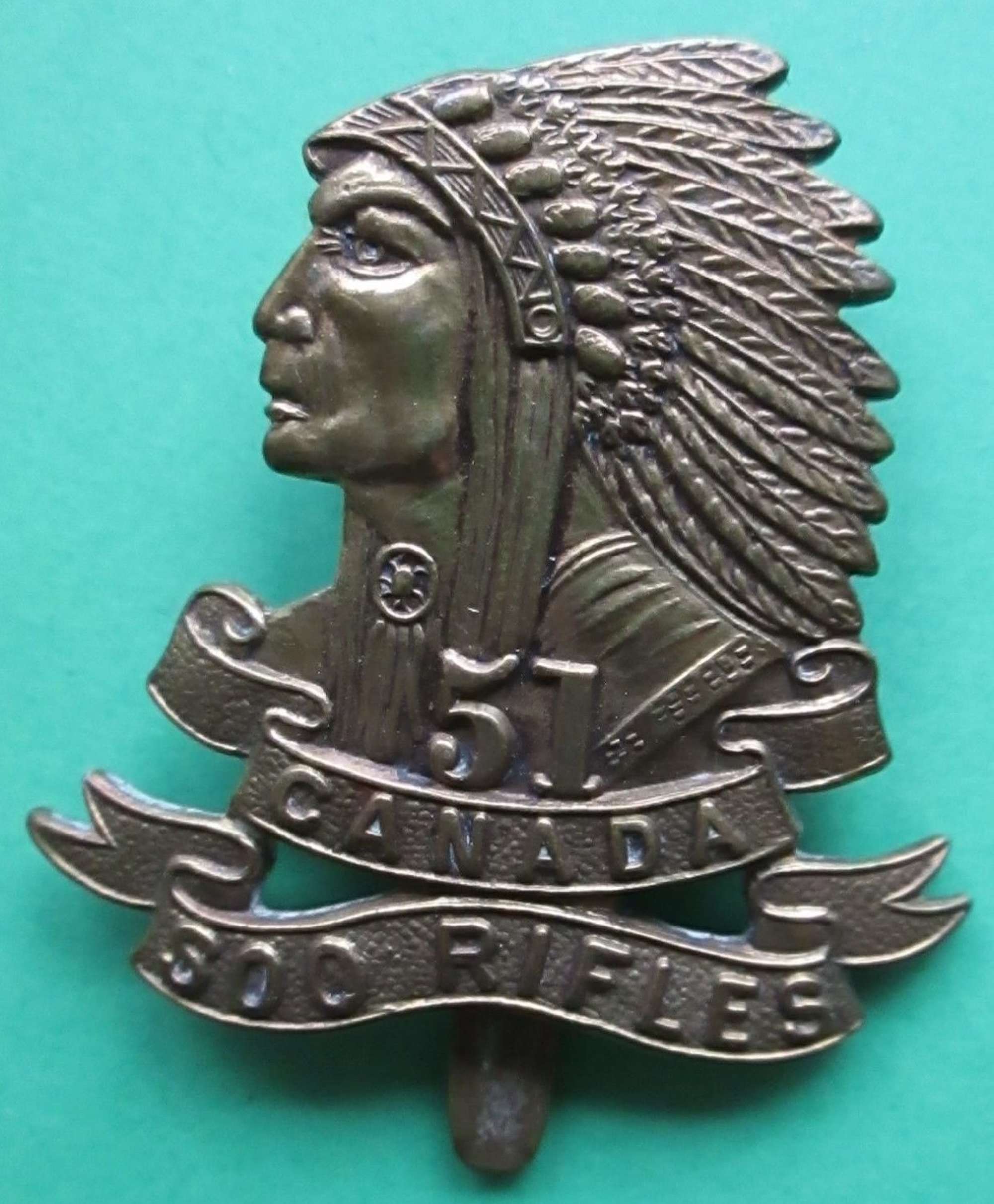 CAP BADGE FOR THE 51st CANADIAN SOO RIFLES