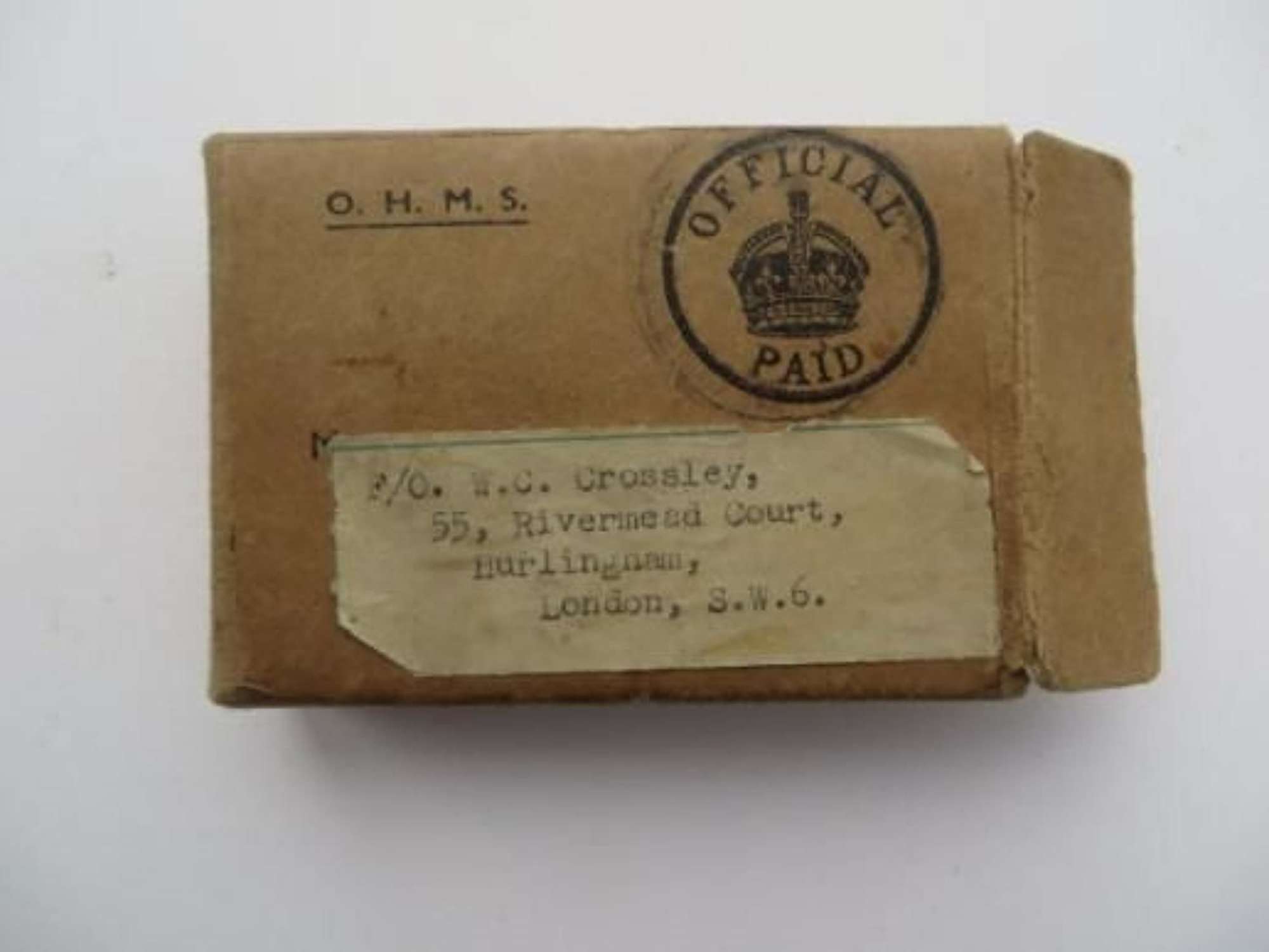 WW 2 R.A.F Medal Issue Box
