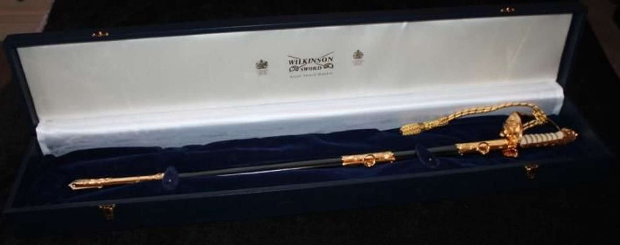 Cased Elizabeth II Royal Naval Officers Sword