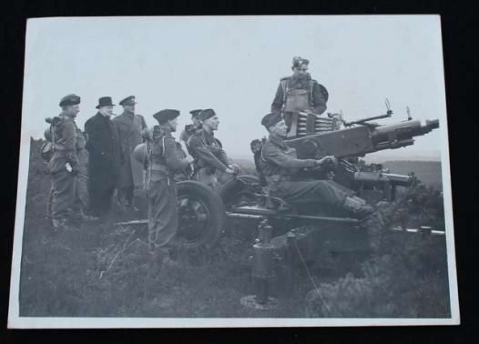 Official Photograph Churchill inspecting a Bofors Gun