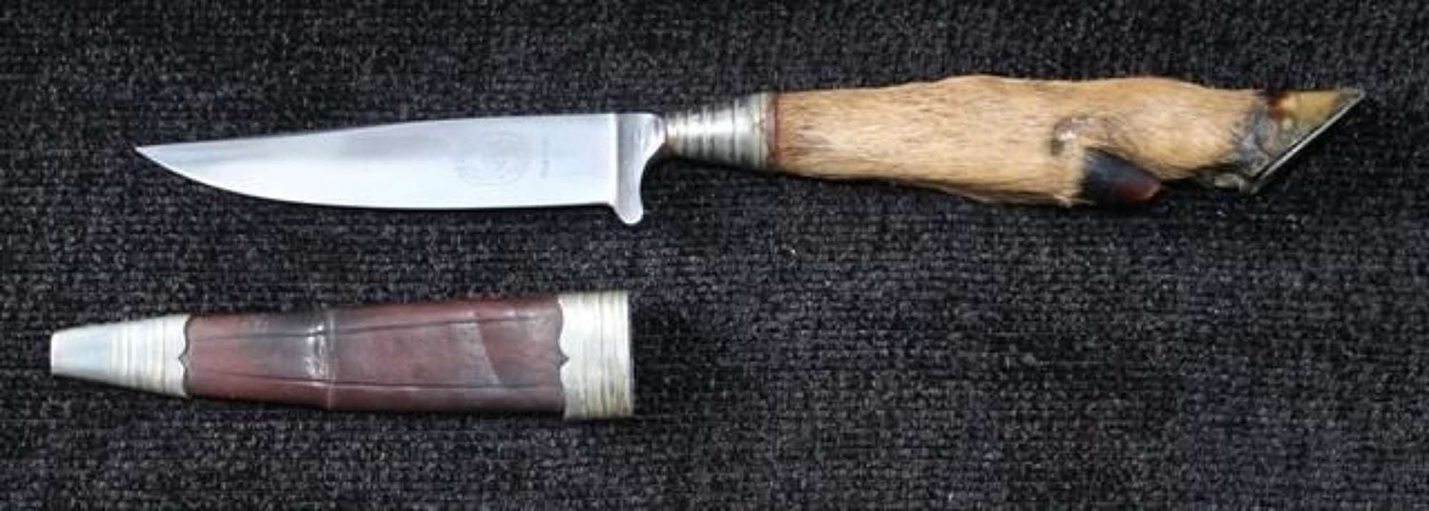 German Stag Hoof Handled Knife