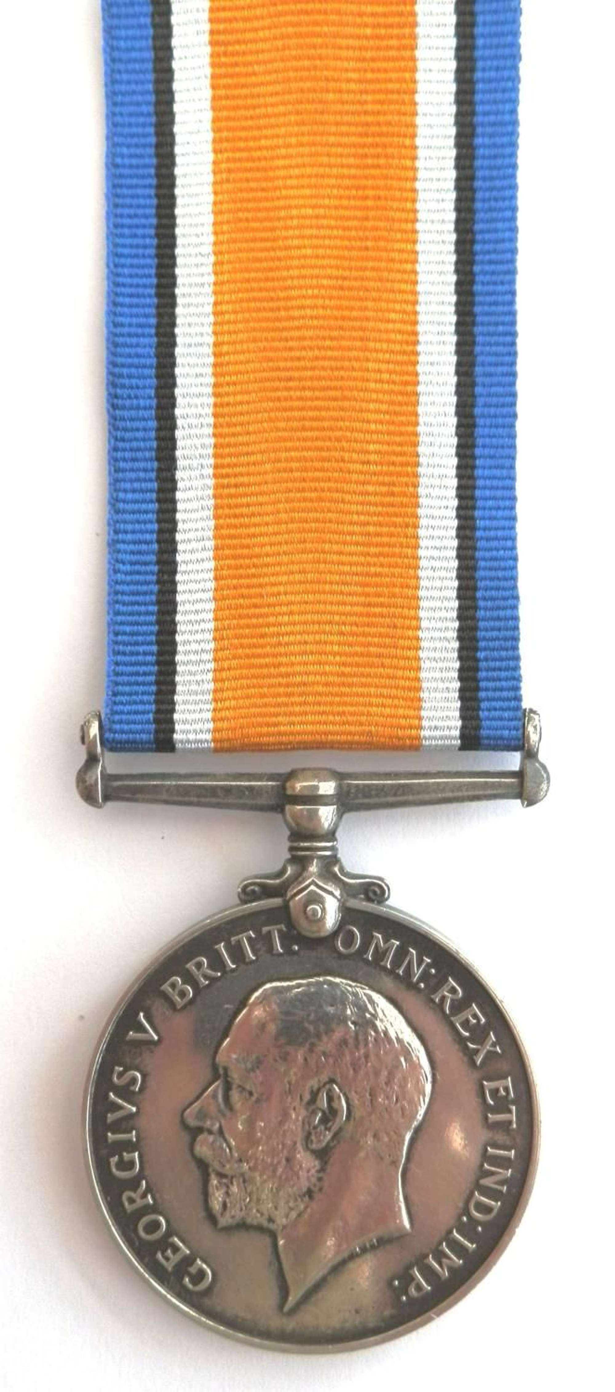 British War Medal. Pte Thomas Healey. 9th Royal Warwick's Regiment.