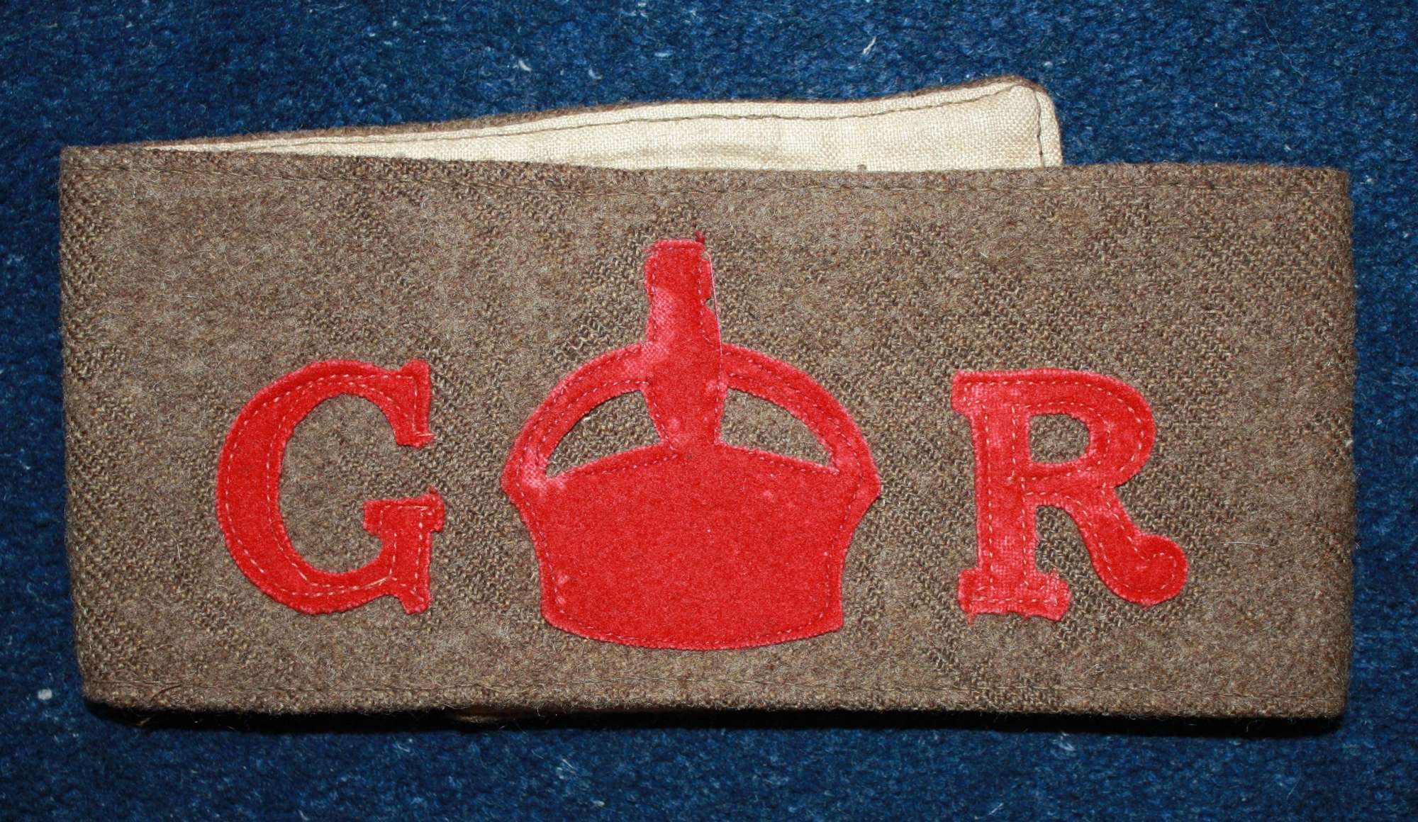 WW1 VTC (Volunteer Training Corps) GR Armband.
