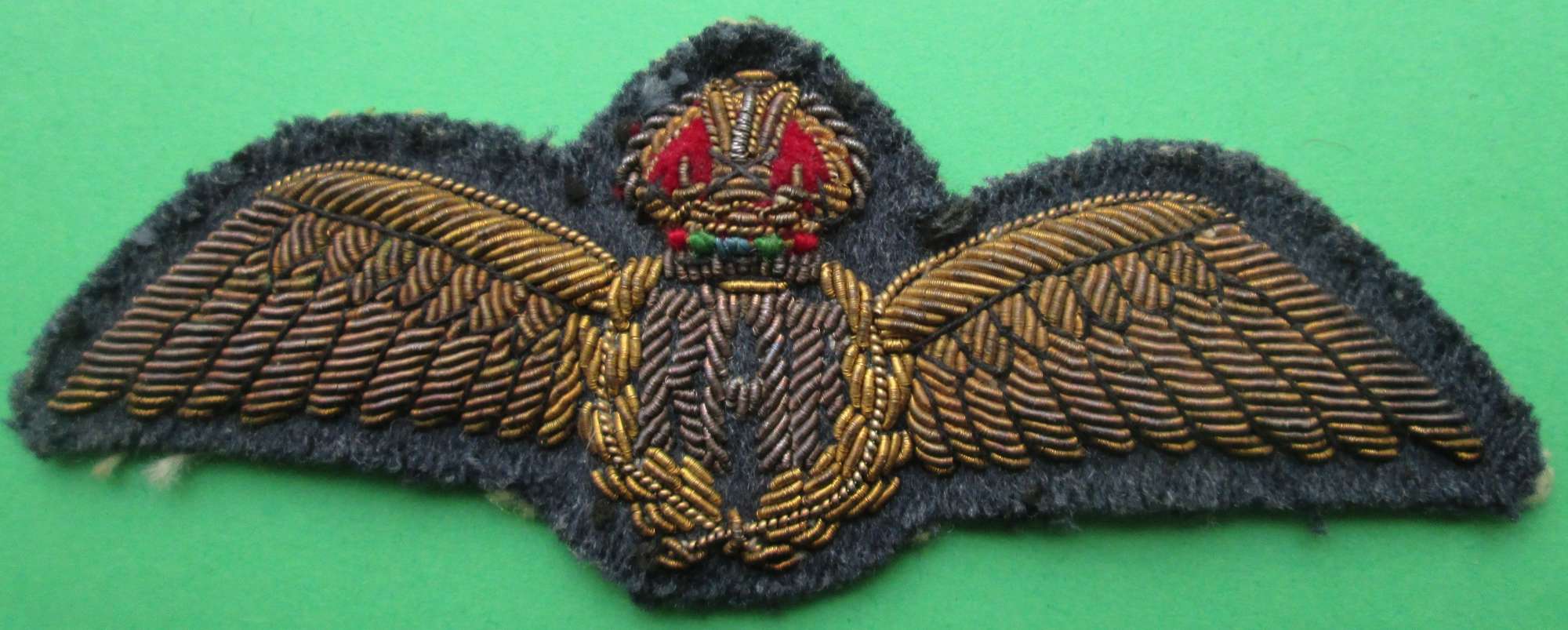 A PAIR OF RAF BULLION WIRE PILOTS WINGS
