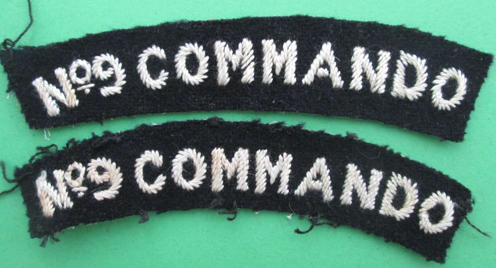 A PAIR OF No 9 COMMANDO SHOULDER TITLES