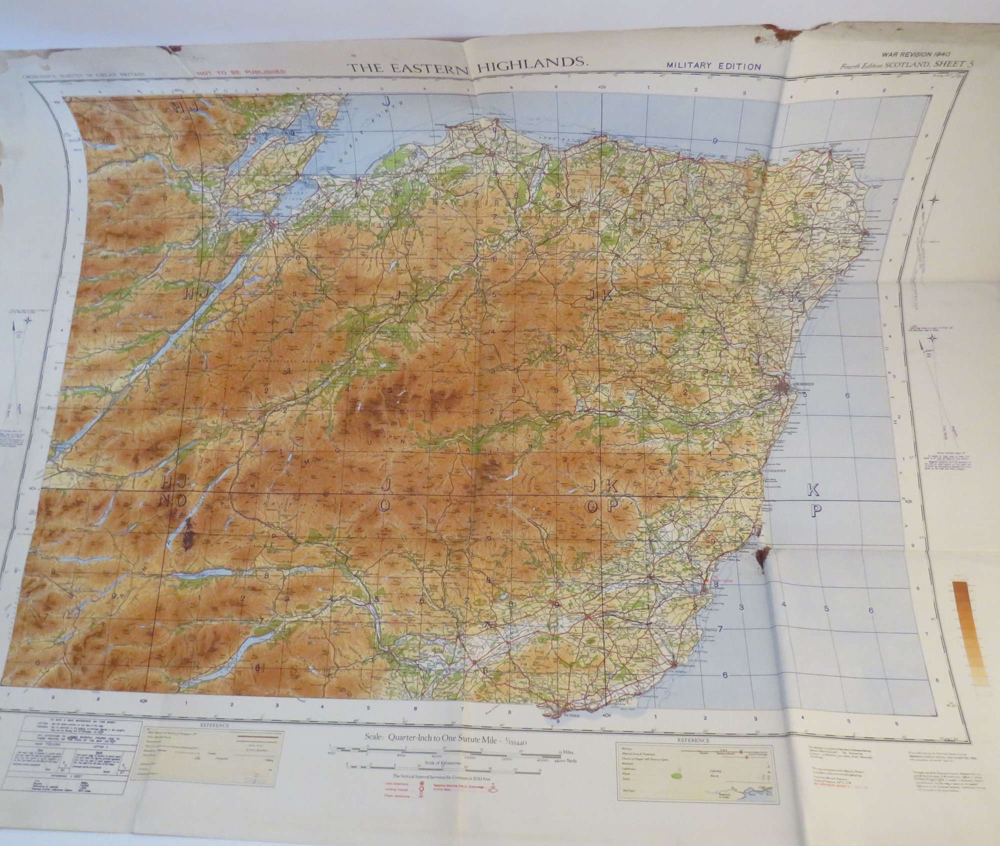 Set of 5 R.A.F / Army Wartime maps of Scotland