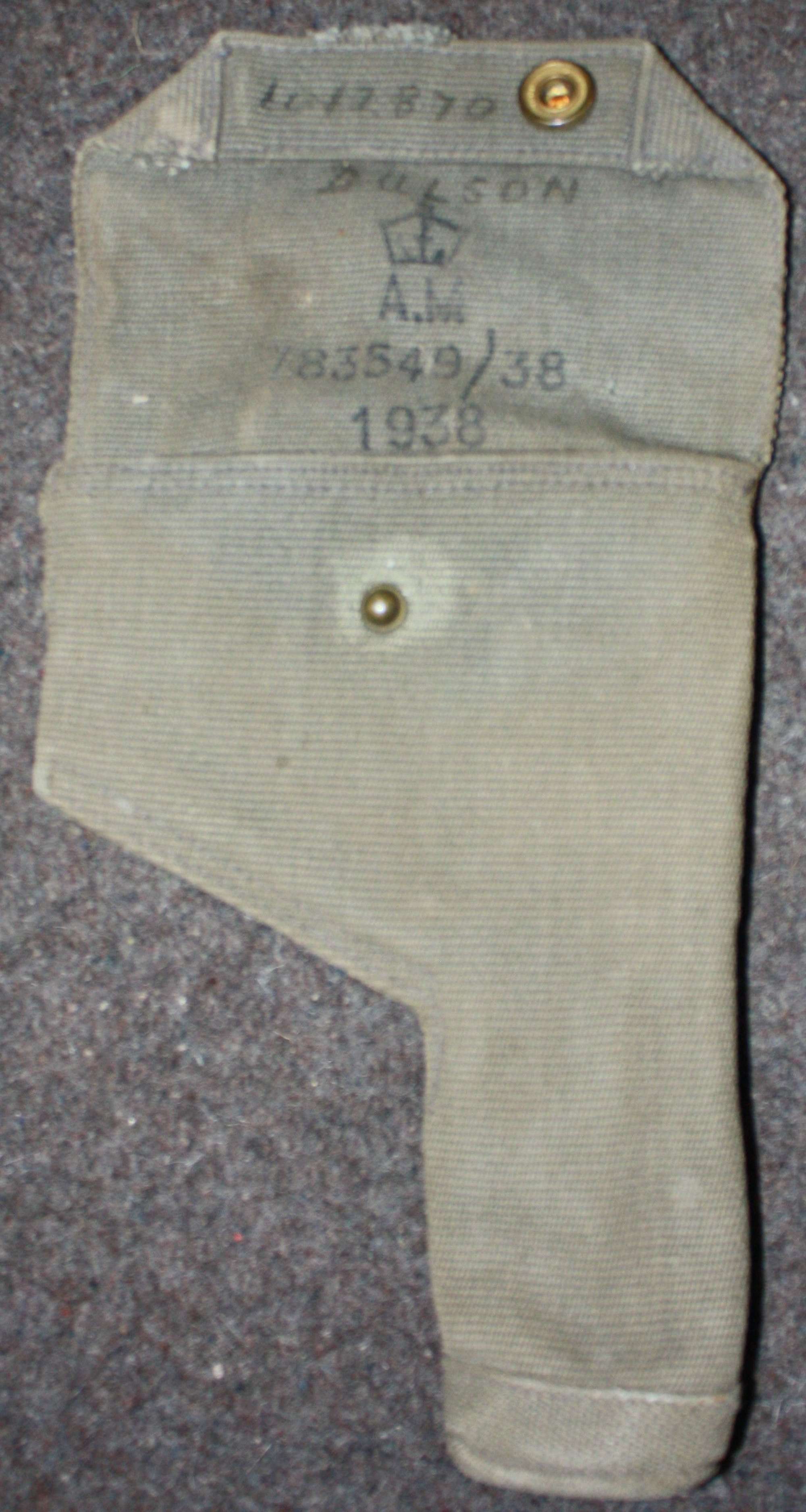 A NAMED 1938 DATED RAF 25 PATTERN WEBBING HOLSTER