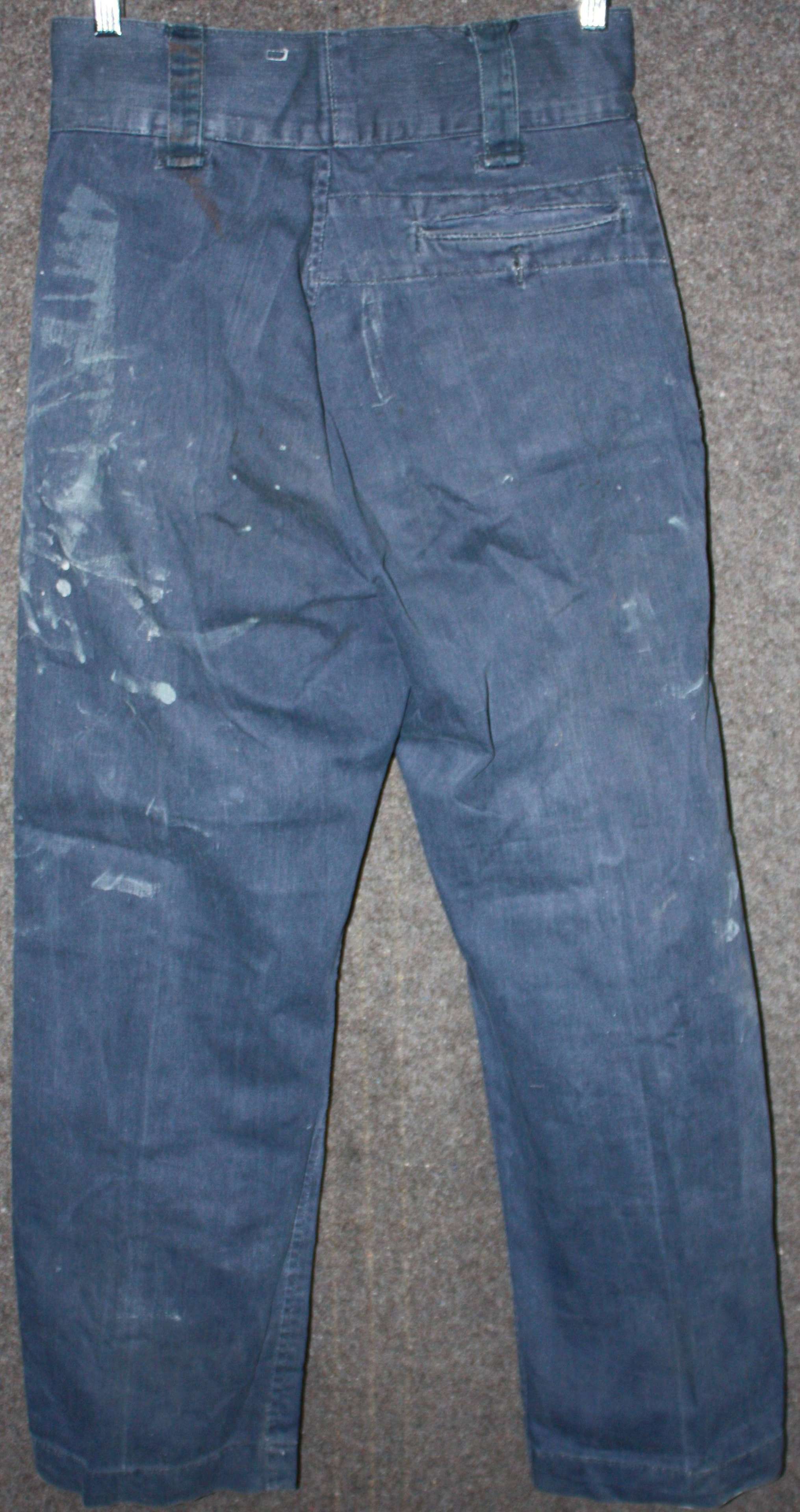 A SCARCE PAIR OF THE WWII ROYAL NAVY WORKING DRESS TROUSERS in 