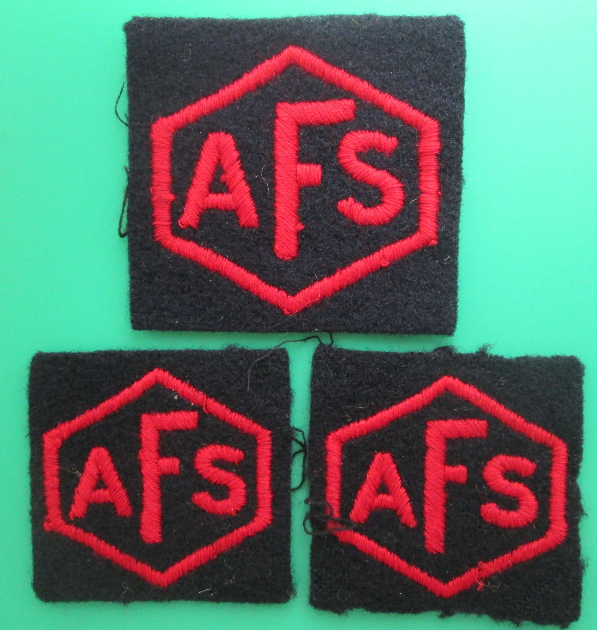 A GOOD SET OF AUXILLARY FIRE SERVICE PATCHES