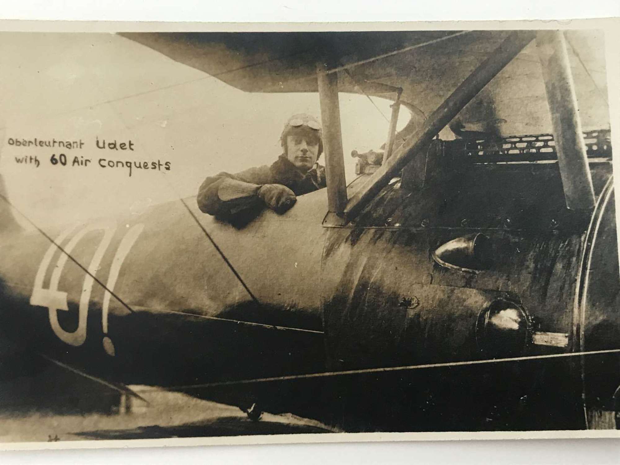 Postcard image of Ernst Udet Fighter ace with 62 victories