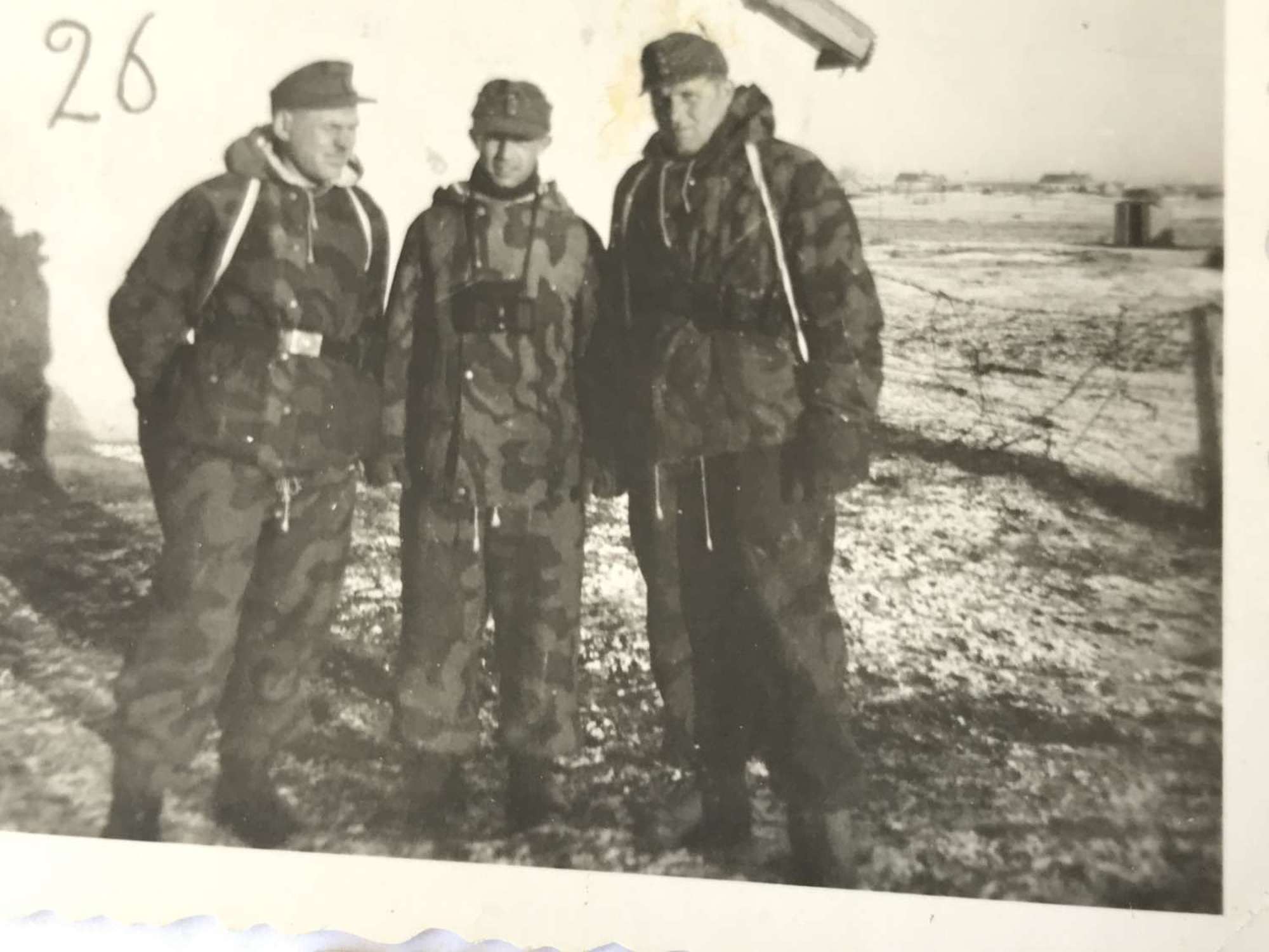 Three photographs of Germans in winter camo uniforms 1944