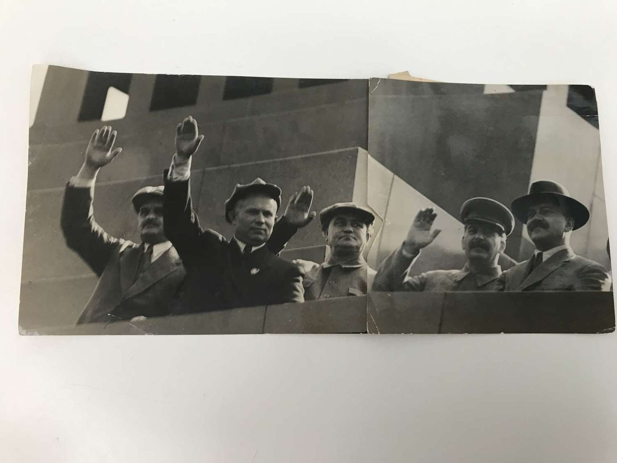 Press photograph of Joseph Stalin and the Pollitt bureau