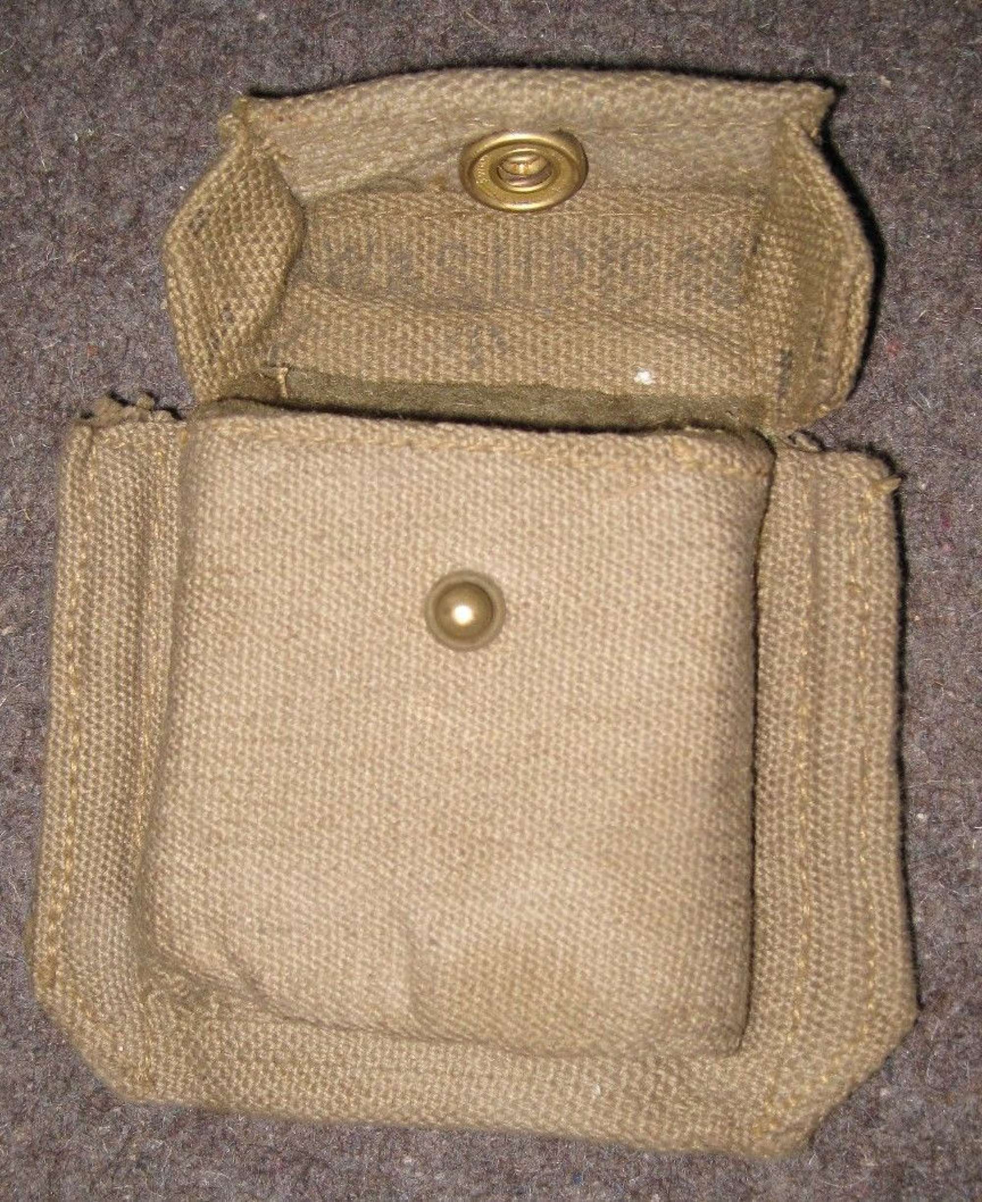 A GOOD CONDITION 37 PATTERN WEBBING COMPASS POUCH
