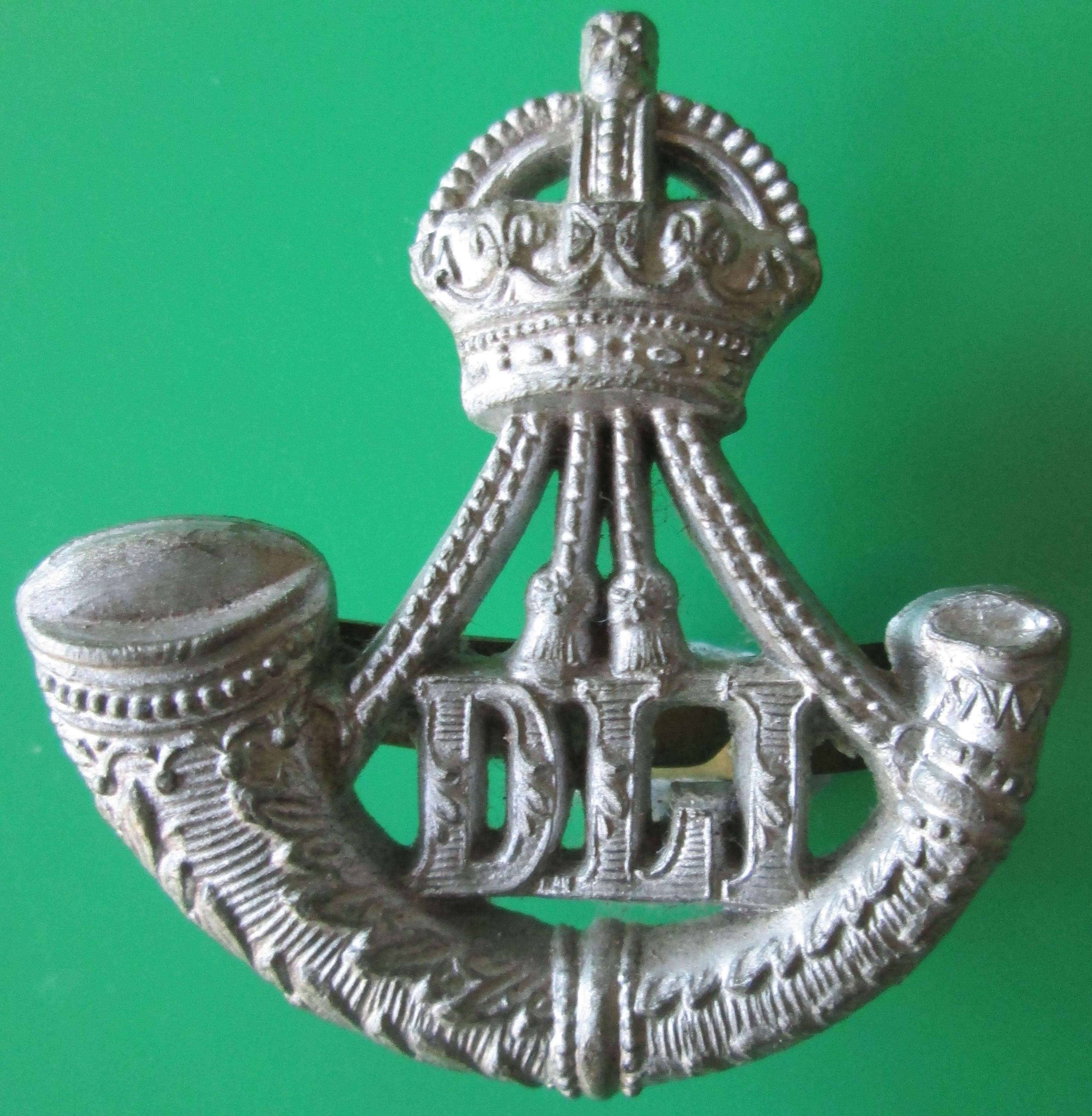 WWII WWI restrike DLI cap badge Durham Light Infantry British Army 