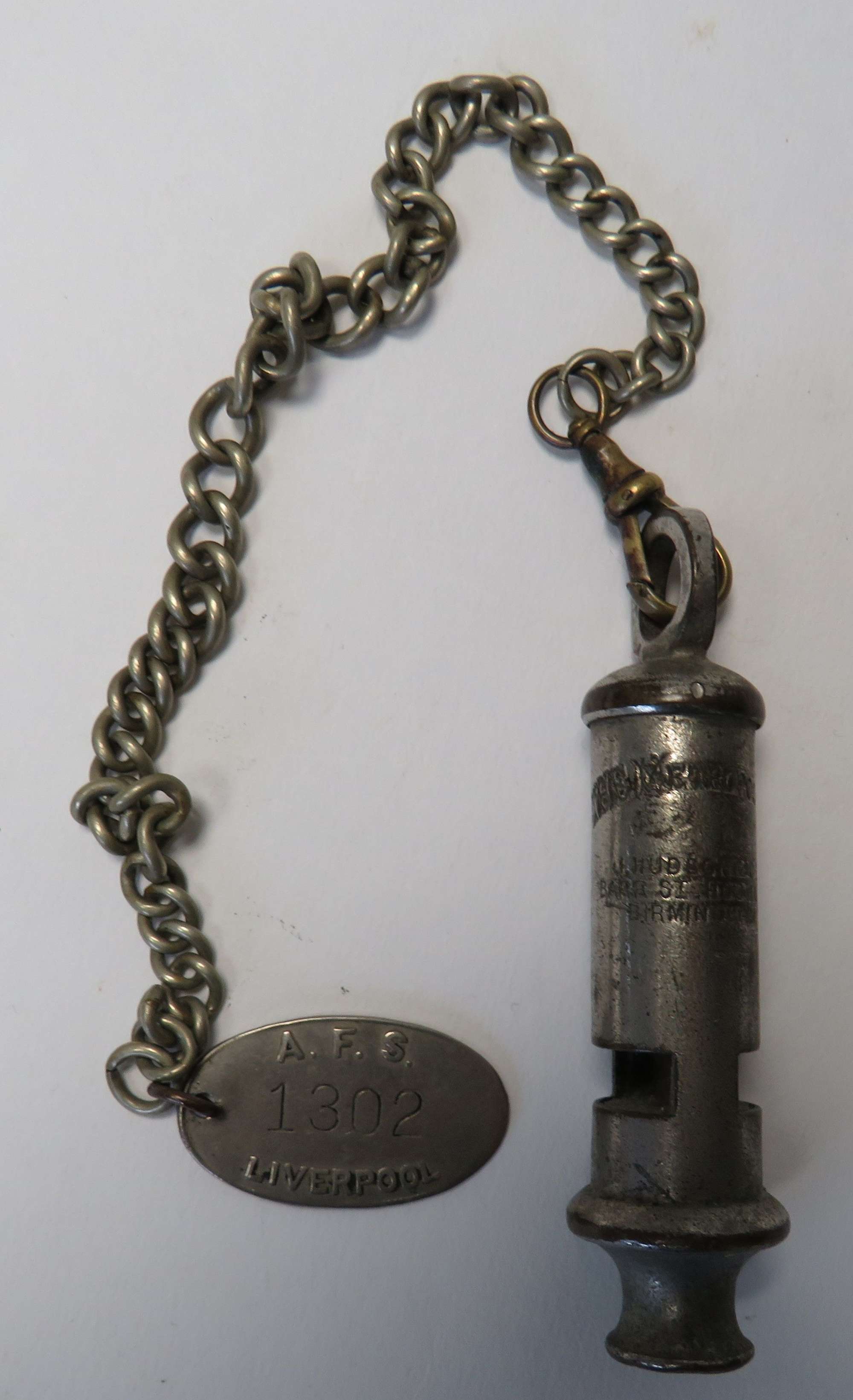 WW 2 A.F.S Liverpool Whistle