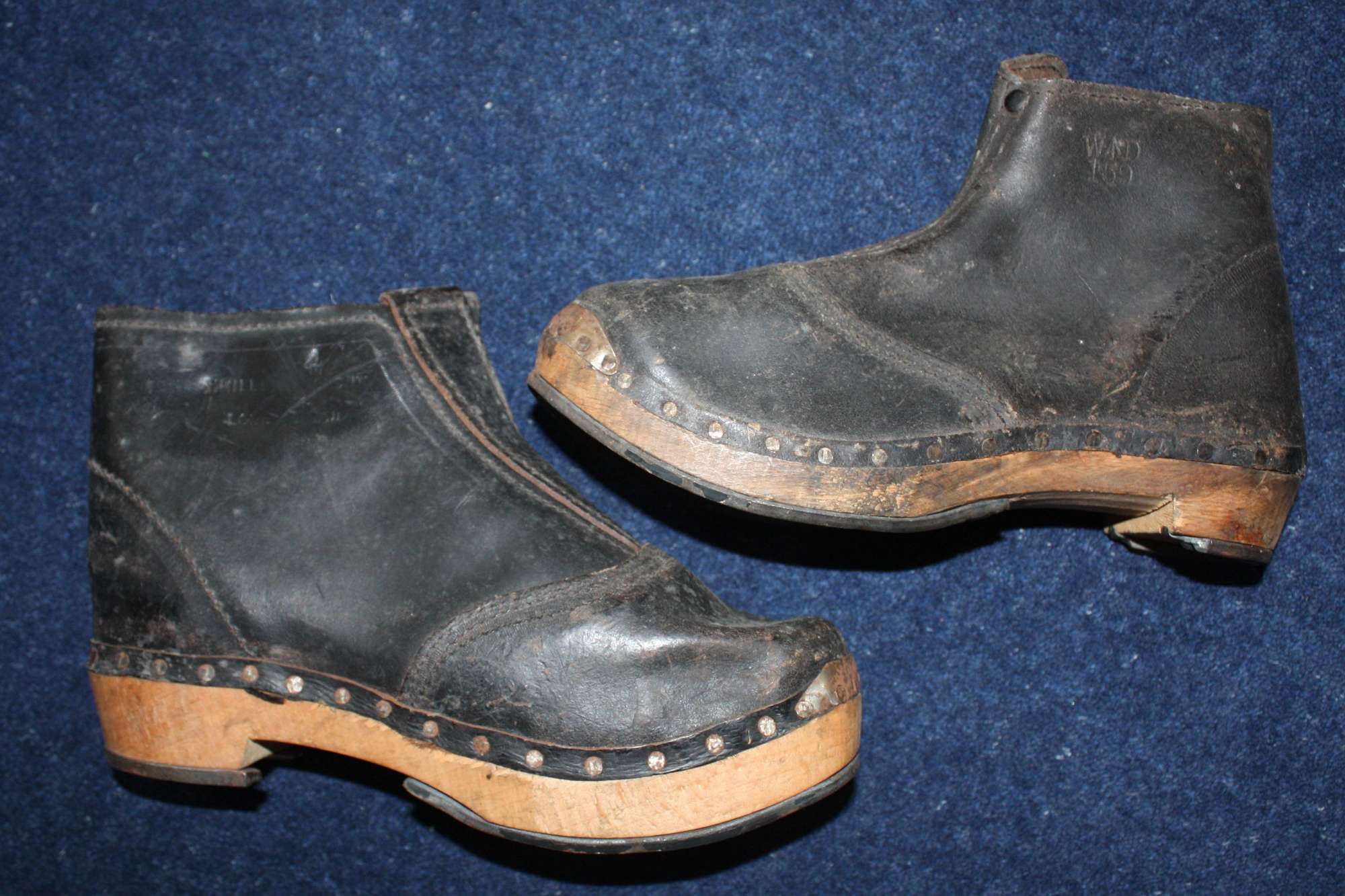 Rare unworn WW1 British Army pair of Miners clog boots.