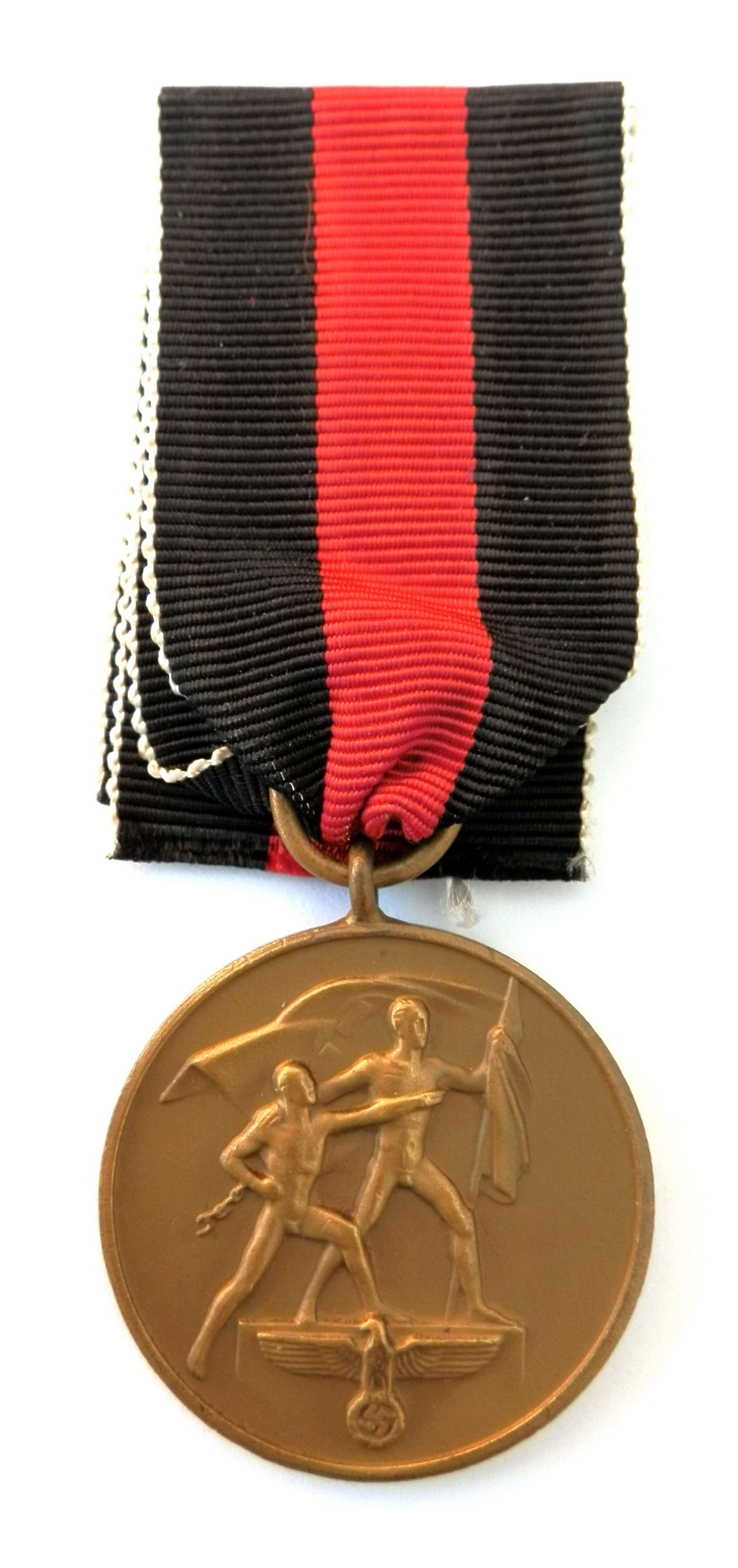 Anschluss German Czech 1st Oktober 1938 Medal