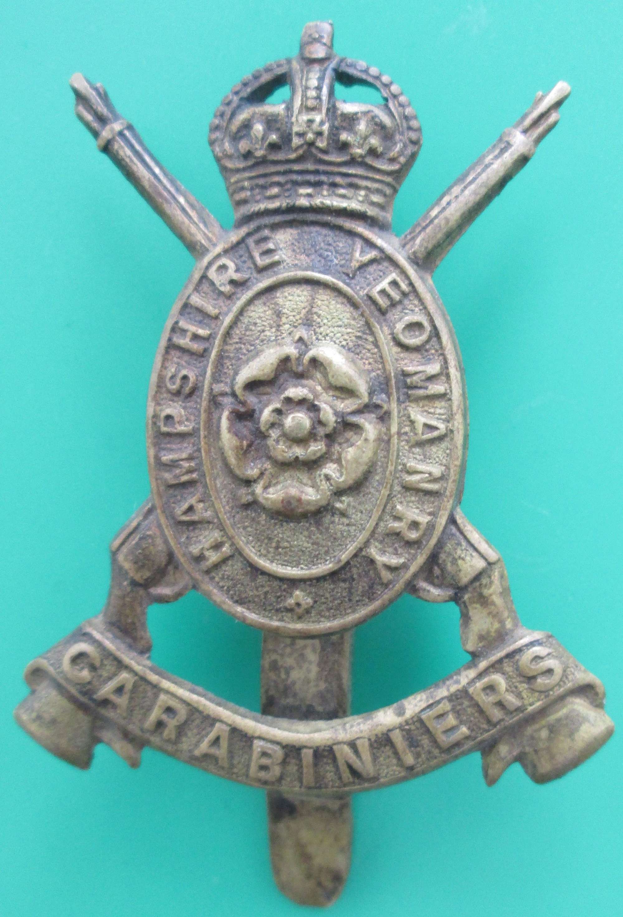 A HAMPSHIRE CARABINIERS OTHER RANKS CAP BADGE