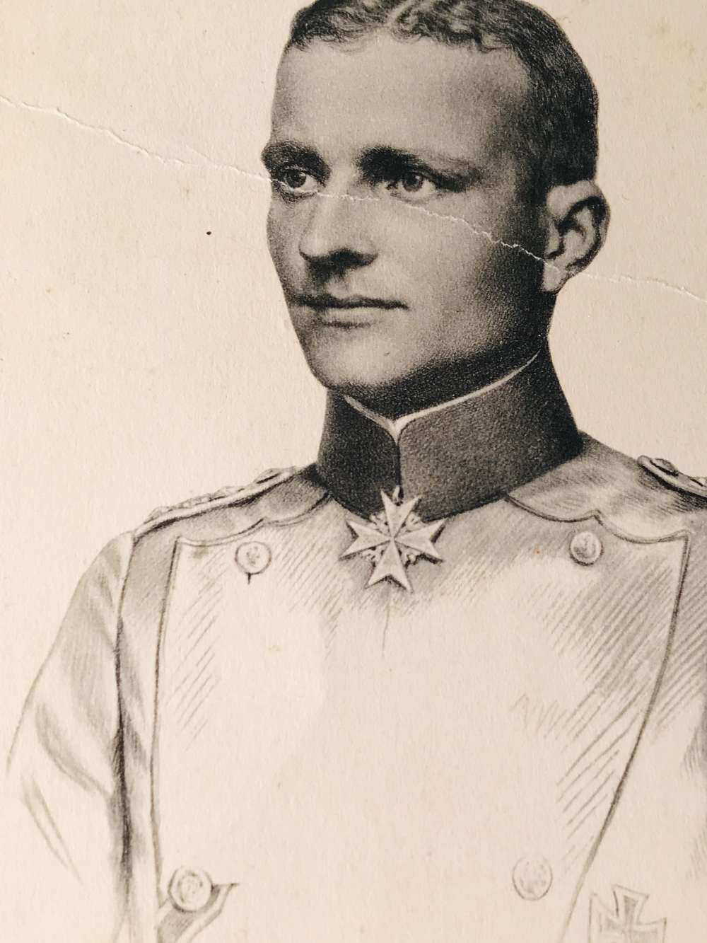 Postcard illustration of the red Baron