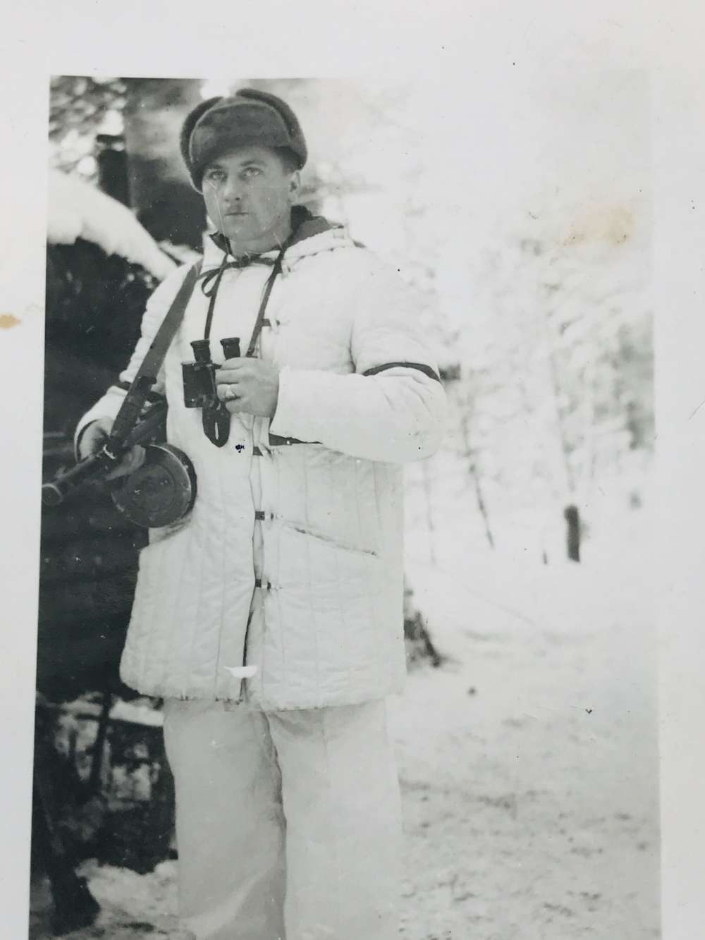 German soldier on the Eastern front with PPsh