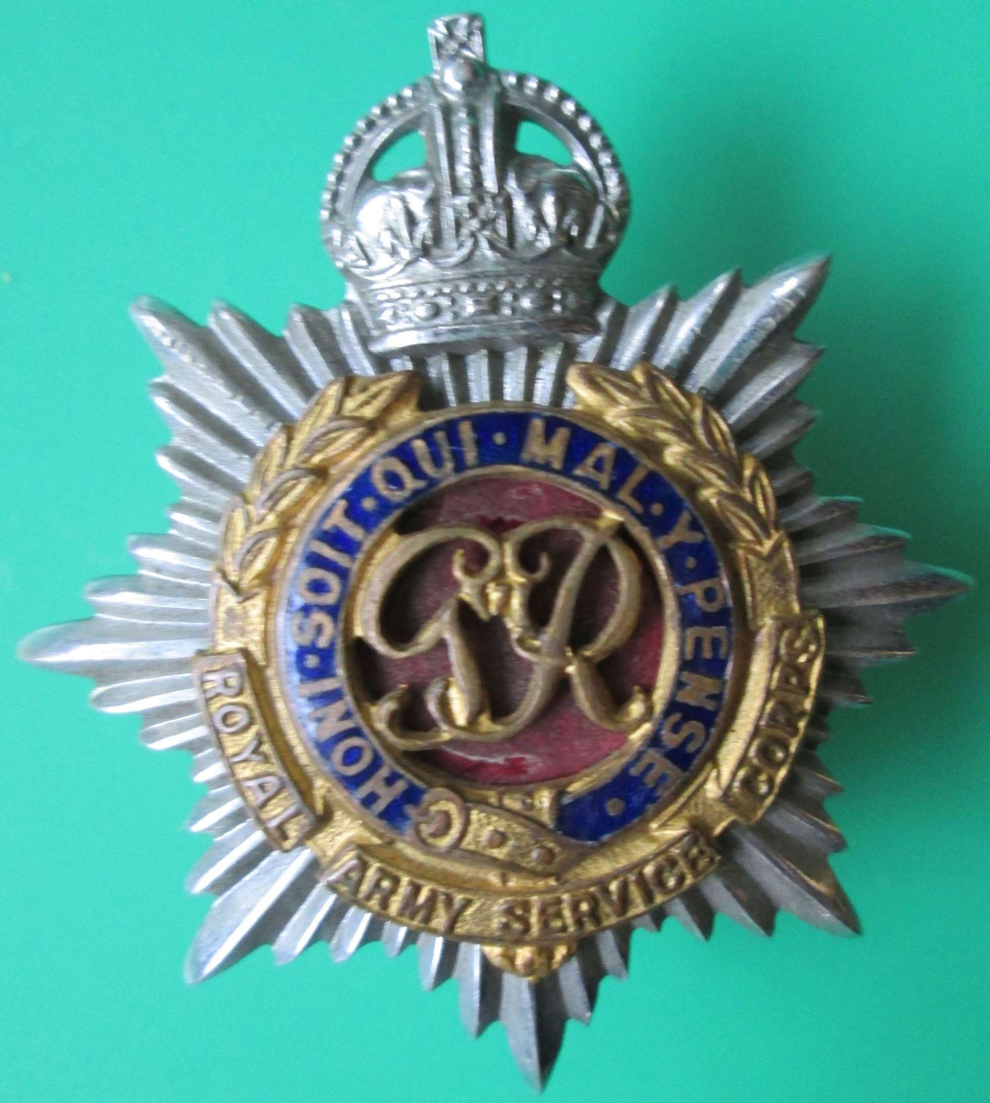 A ROYAL ARMY SERVICE CORPS OFFICERS BADGE