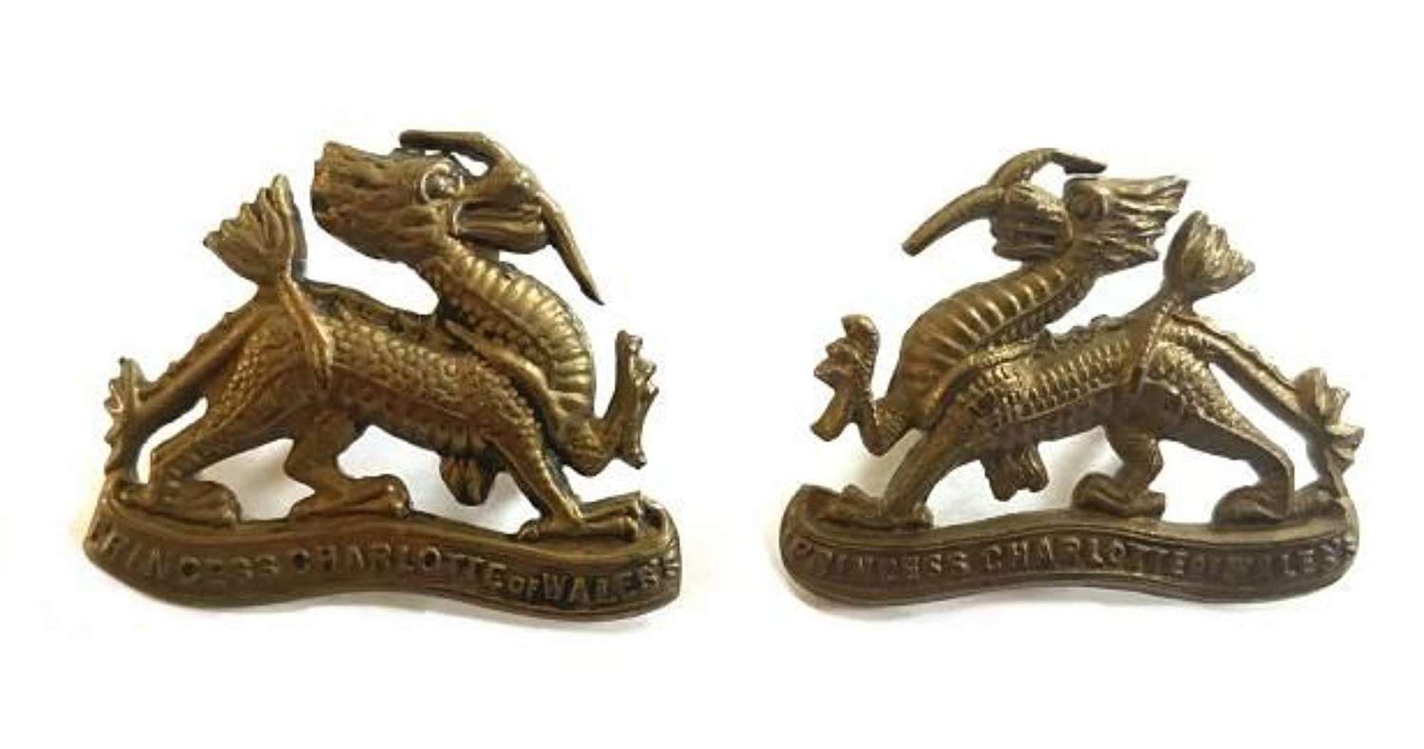 Original Royal Berkshire Regiment Brass Collar Badges