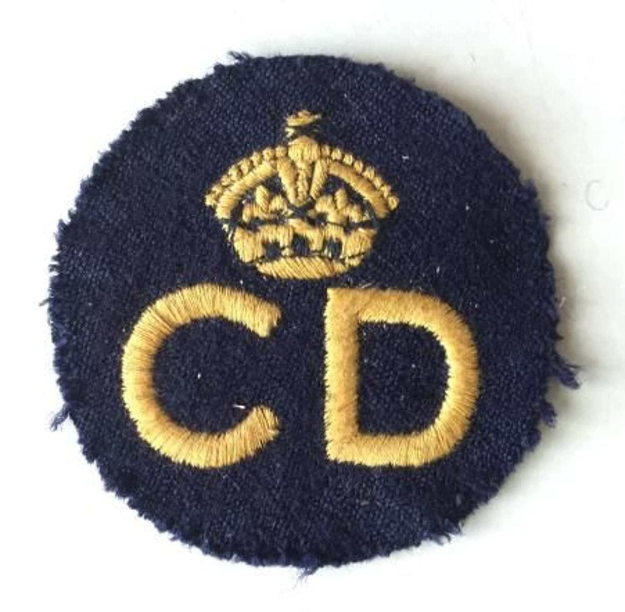 Original WW2 Era Embroidered Civil Defence Breast Badge