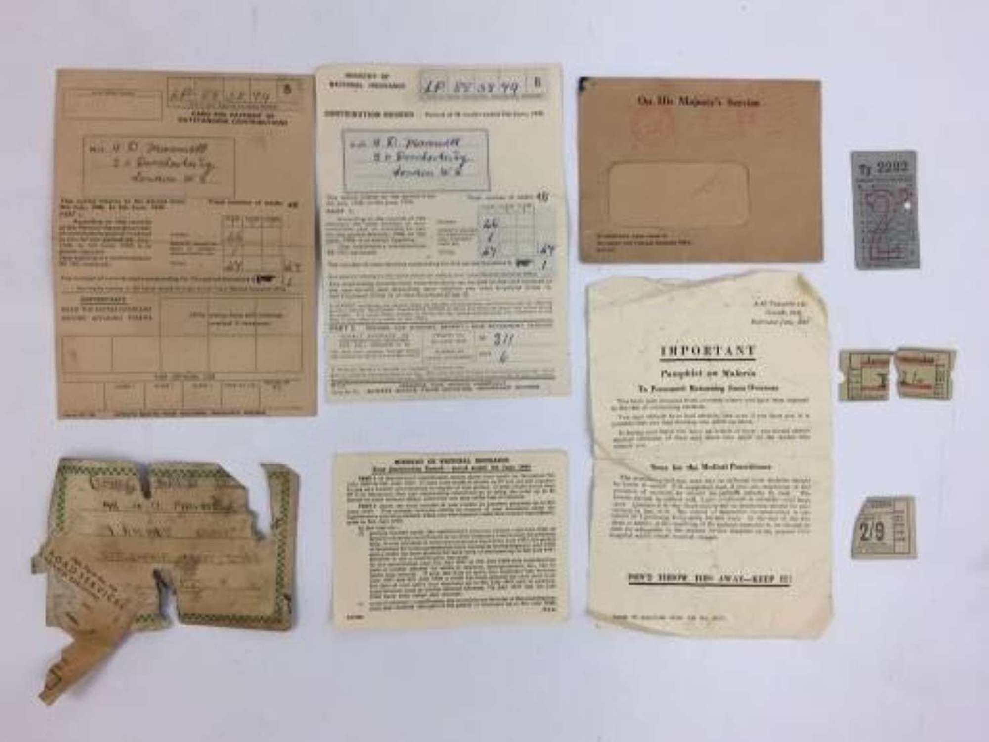 Orignal RAF paperwork to LAC Maxwell