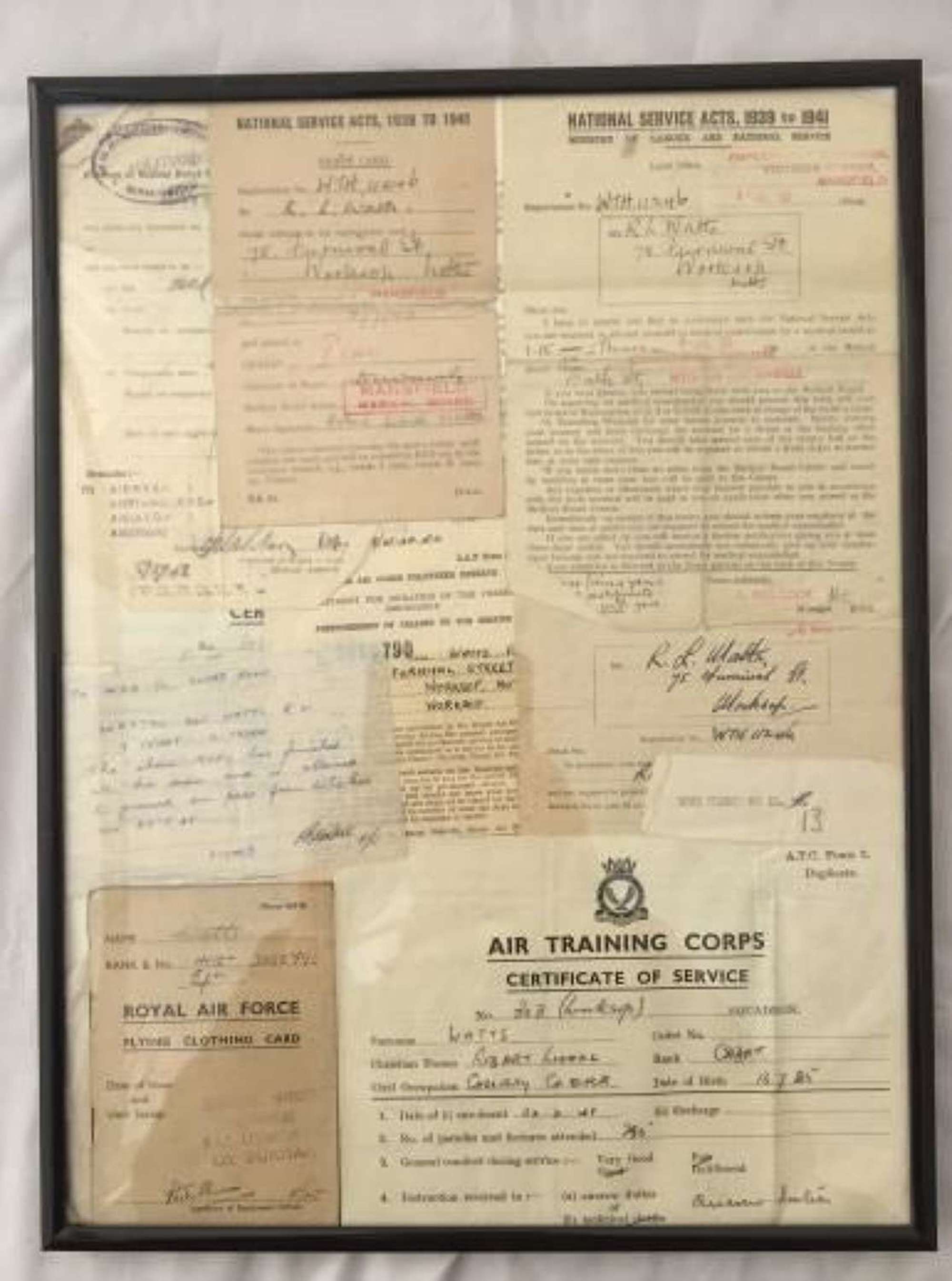 RAF Paper Work Grouping - Sgt. R. L. Watts