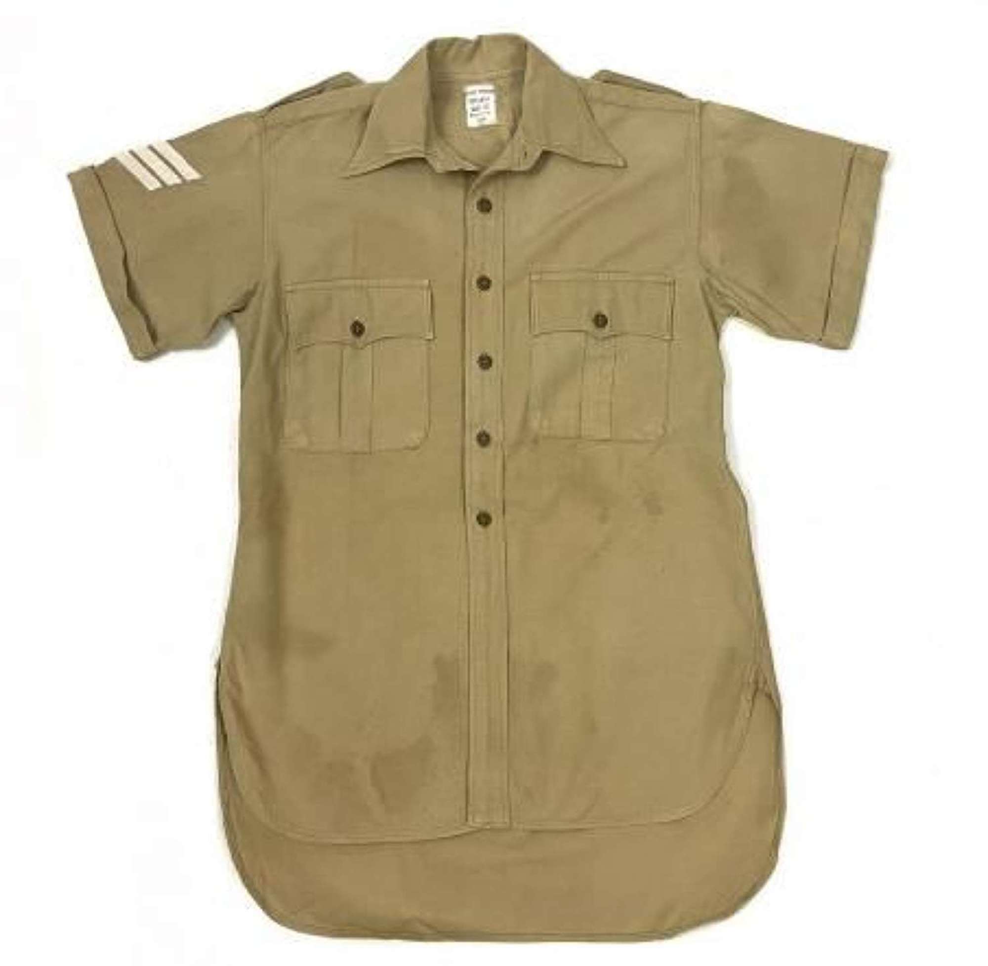 Original 1954 Dated British Army Khaki Drill Aertex Shirt