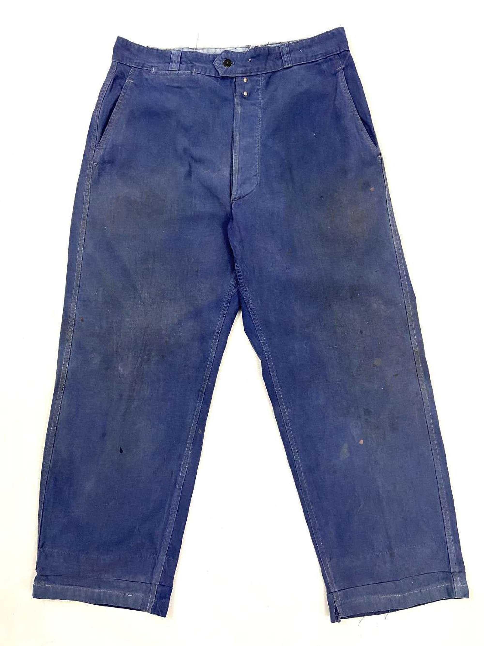 Original 1950s Blue French Workwear Trousers by 'Extra Savo'