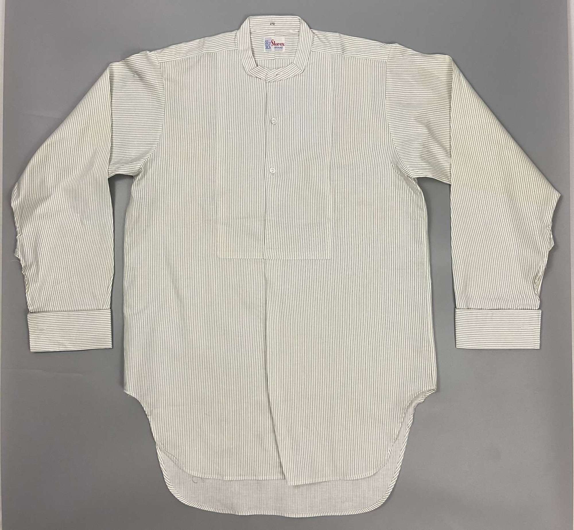 Original 1960s Men’s Shirt by ‘Storex’ - Green/Blue Needle Strip